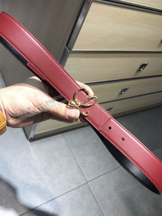 LOEWE皮帶 原單進口雙面頭層牛皮 羅意威女士皮帶  xfp2158